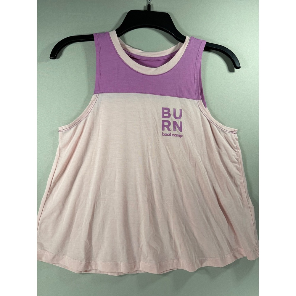 Burn Boot Camp Womens Small Pink Purple Colorblock Athletic Tank Top Activewear